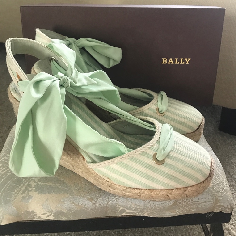 Bally wedge espadrilles. New in box